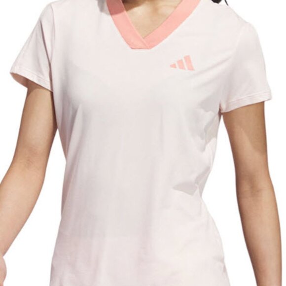 Adidas Women’s V-Neck Golf Shirt | Made with Renewable Materials | New - Picture 3 of 4